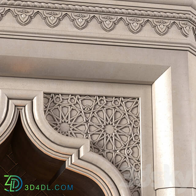 Fireplace in oriental style. Arabic classic fireplace.Arabic Fireplace.Oriental 3D Models