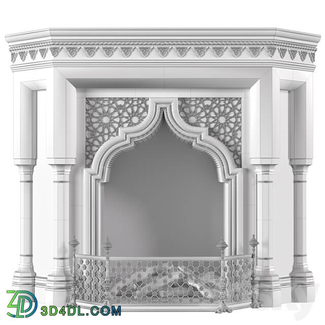 Fireplace in oriental style. Arabic classic fireplace.Arabic Fireplace.Oriental 3D Models