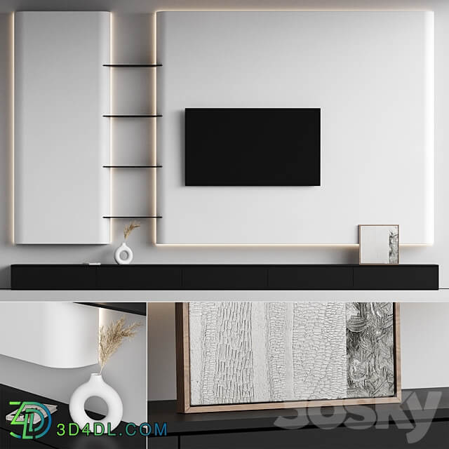 TV wall 04 TV Wall 3D Models