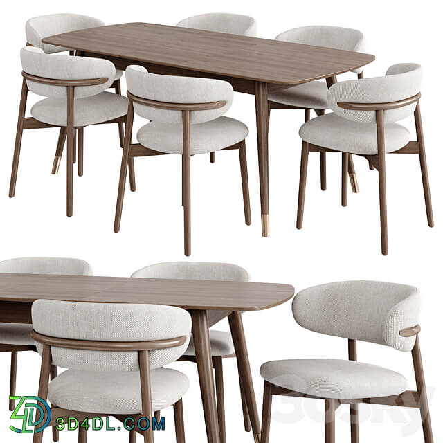 Dinning Set 47 Table Chair 3D Models