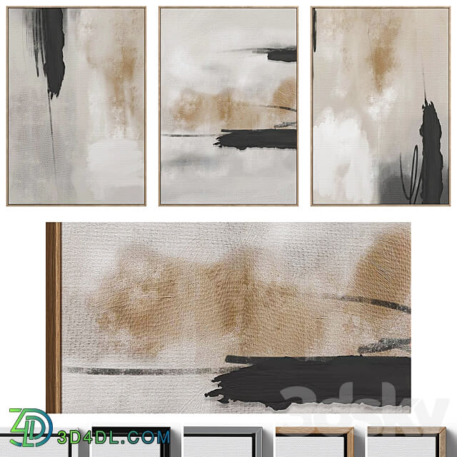 Abstract Neutral Wall Art C 437 3D Models