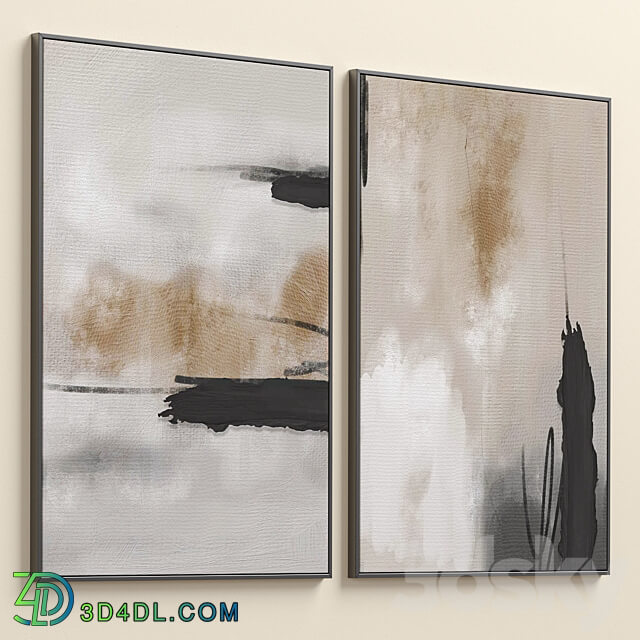 Abstract Neutral Wall Art C 437 3D Models