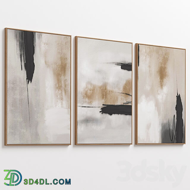 Abstract Neutral Wall Art C 437 3D Models