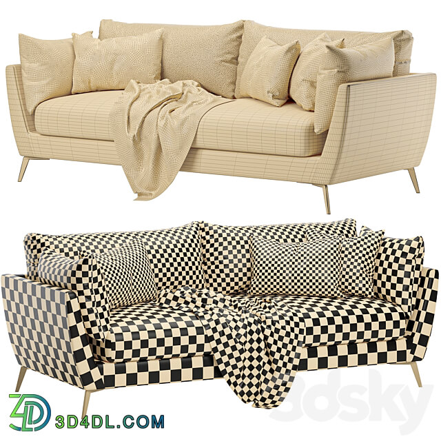 skyler 3 seater fabric sofa 3D Models