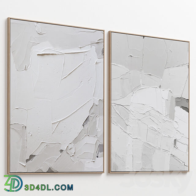 Abstract Textural Plaster Wall Art C 439 3D Models