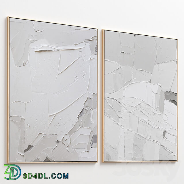 Abstract Textural Plaster Wall Art C 439 3D Models