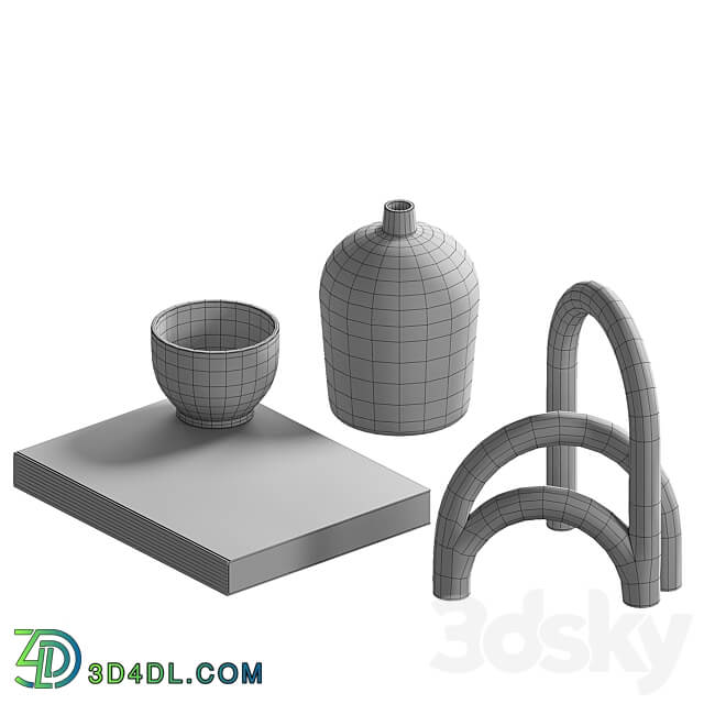 Decorative coffee table set 17 3D Models