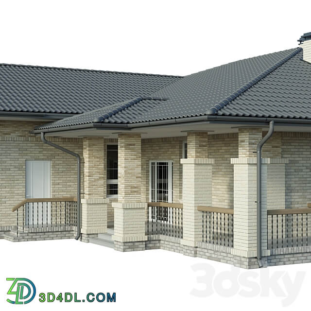 Country house with garage 3D Models