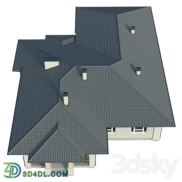 Country house with garage 3D Models