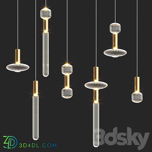 Cipher Multi Pendant Pendant light 3D Models