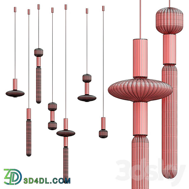 Cipher Multi Pendant Pendant light 3D Models