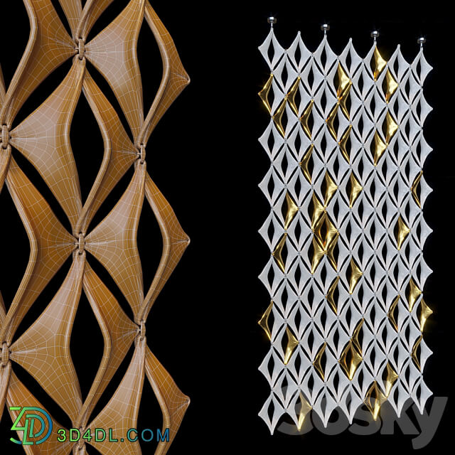 Decorative suspended partition wall Vargov Design 3D Models