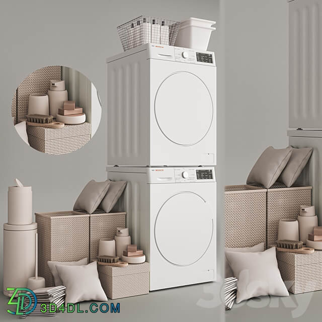 Laundry Room Vol 01 Bathroom accessories 3D Models