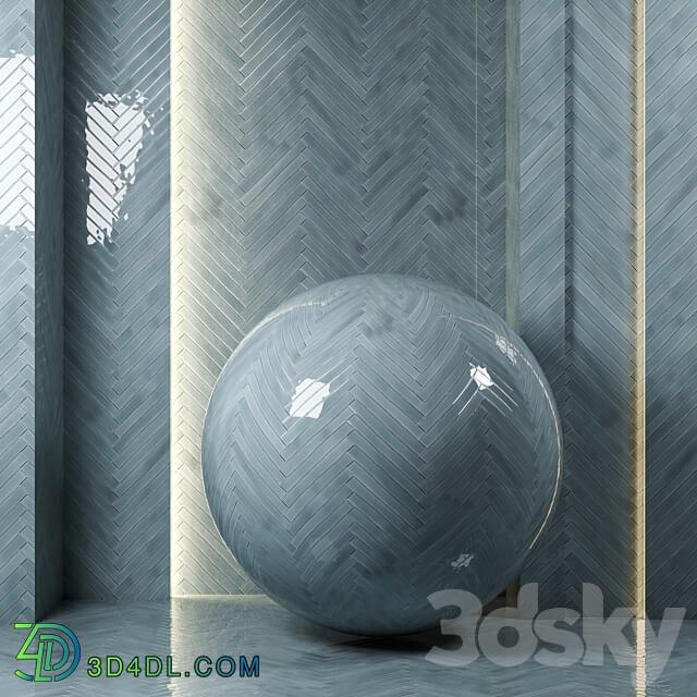  4k 5colors Carolina Polished Ceramic Wall Tiles Set 1 Seamless pbr 3D Models