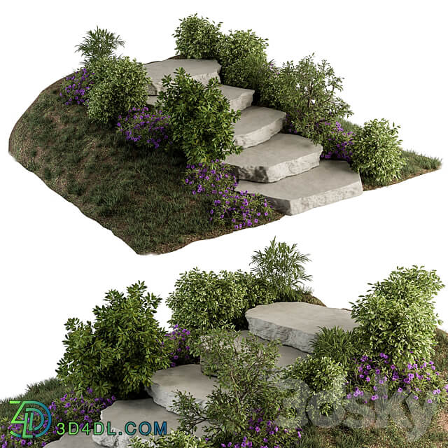 Landscape Furniture Rock stairs with Garden Architect Element 56 Other 3D Models