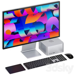 Apple Studio Display and Mac studio full set PC other electronics 3D Models 