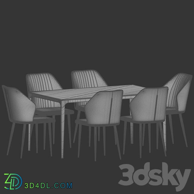 Dining Set 87 Table Chair 3D Models