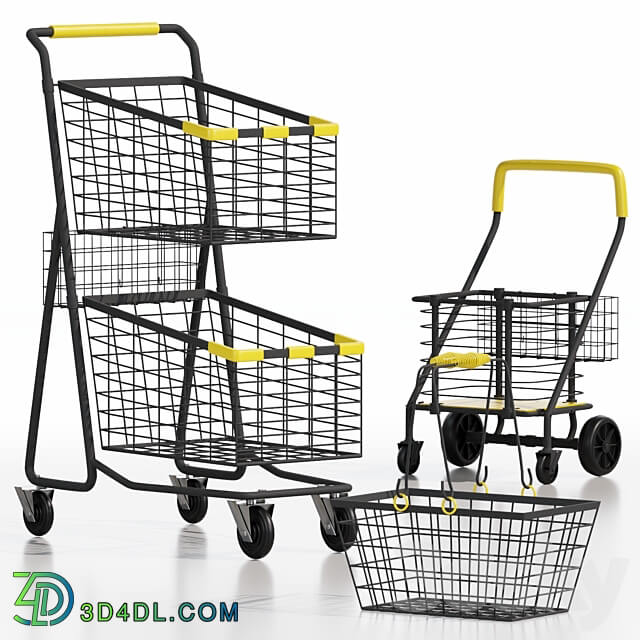 shop cart set01 3D Models