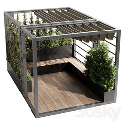 Landscape Furniture with Pergola and Roof garden 09 Other 3D Models 