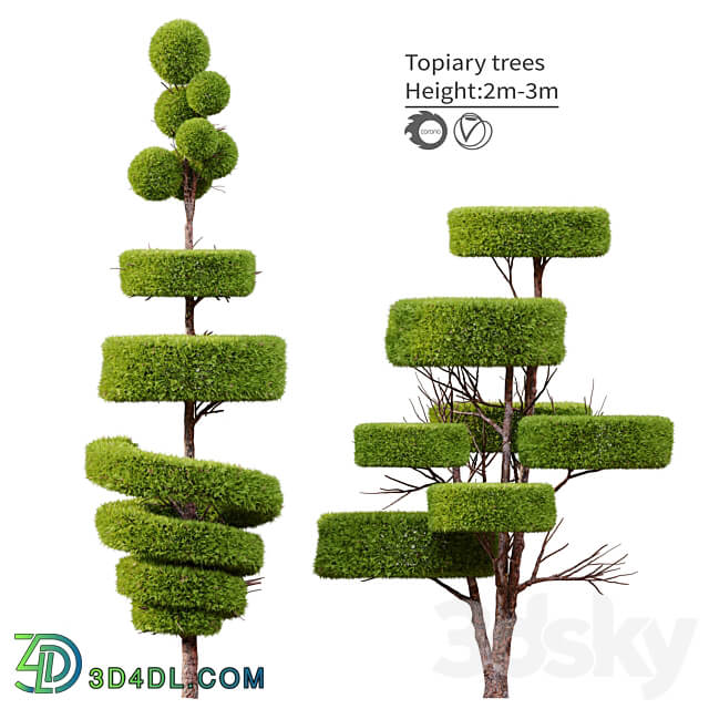 Topiary trees 3D Models
