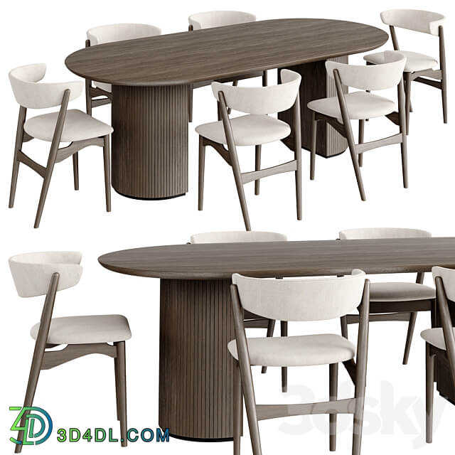 Dinning Set 61 Table Chair 3D Models