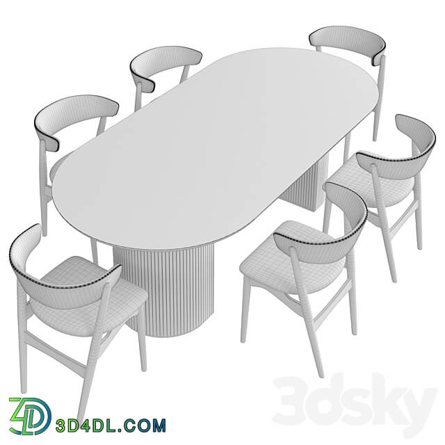 Dinning Set 61 Table Chair 3D Models