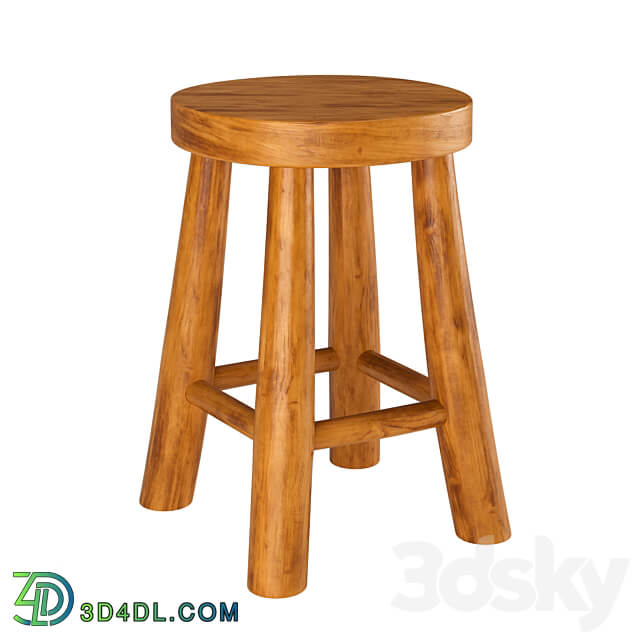 Zara Home Teak Stool 3D Models