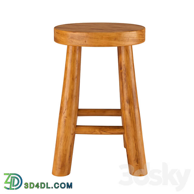 Zara Home Teak Stool 3D Models