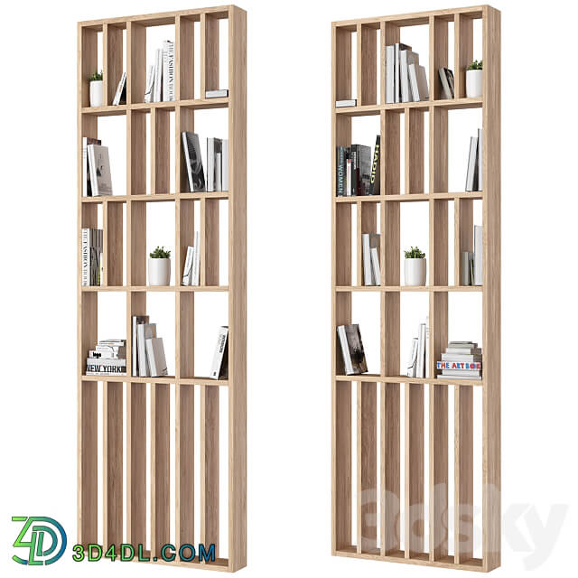 Wooden rack partition Rack 3D Models