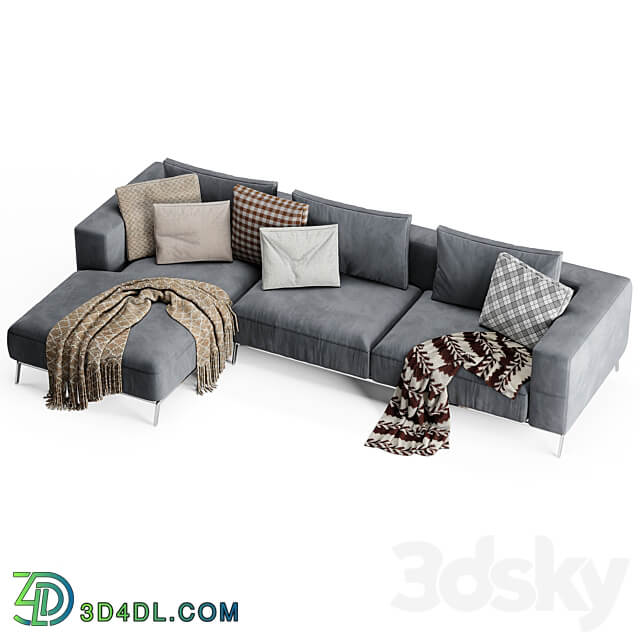 Flexform Ettore Chaise Longue Sofa 2 3D Models