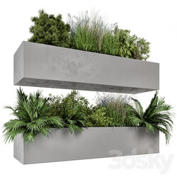Hanging Plants Set in Gray Pot Set 717 3D Models 