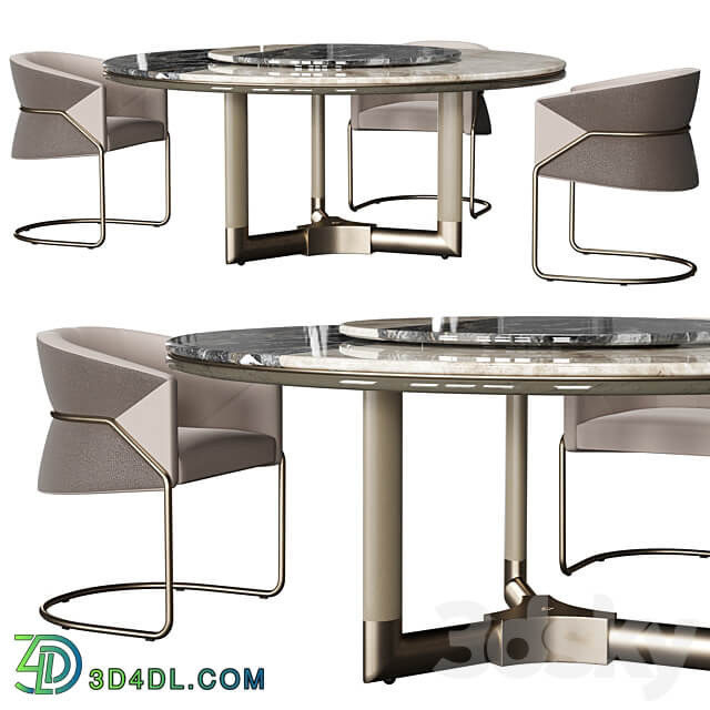 Visionnaire Morgan Bonnie set Table Chair 3D Models