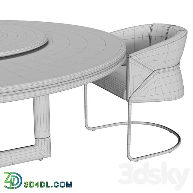 Visionnaire Morgan Bonnie set Table Chair 3D Models