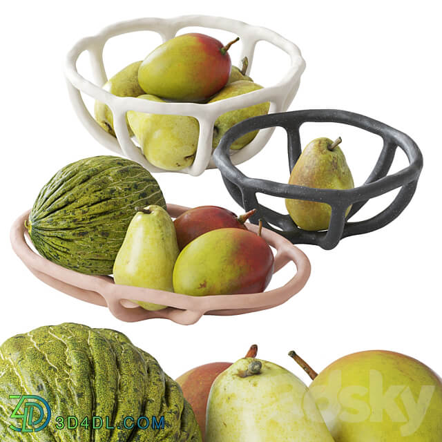 Nested fruit bowls 3D Models