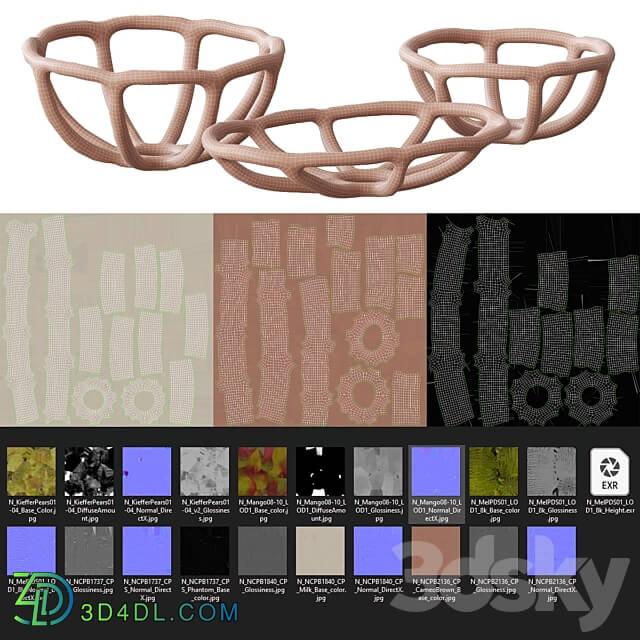 Nested fruit bowls 3D Models