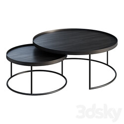 Coffee table ETHNICRAFT ROUND TRAY TABLE SET VAN 2 coffee table 3D Models 