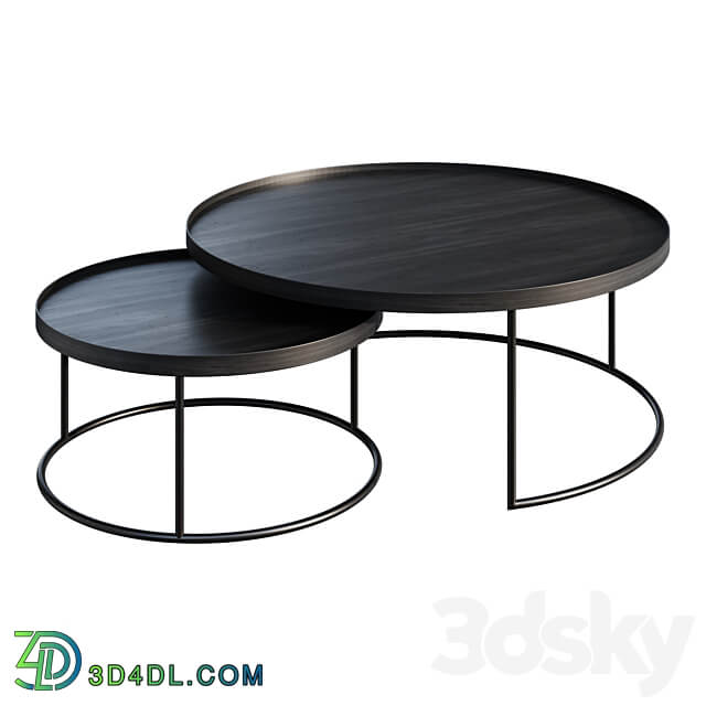 Coffee table ETHNICRAFT ROUND TRAY TABLE SET VAN 2 coffee table 3D Models