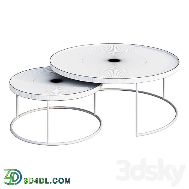 Coffee table ETHNICRAFT ROUND TRAY TABLE SET VAN 2 coffee table 3D Models
