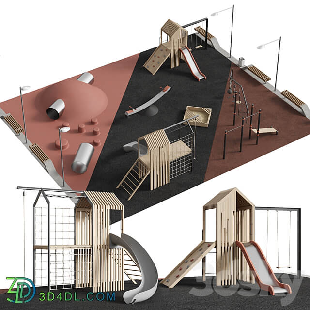 Modern playground 3D Models