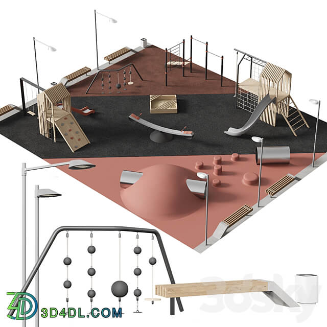 Modern playground 3D Models