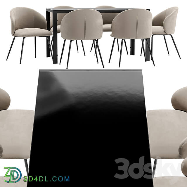 Dining chair Garda Decor and table Derby Table Chair 3D Models