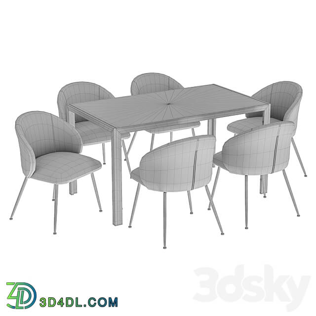 Dining chair Garda Decor and table Derby Table Chair 3D Models