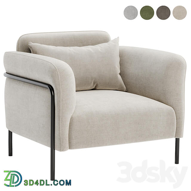 Fauteuil in fluweel Alistair armchair 3D Models