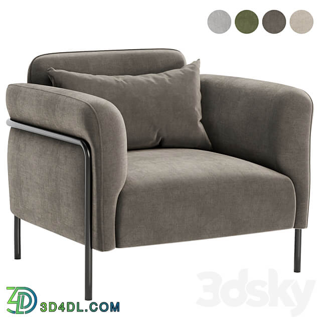 Fauteuil in fluweel Alistair armchair 3D Models