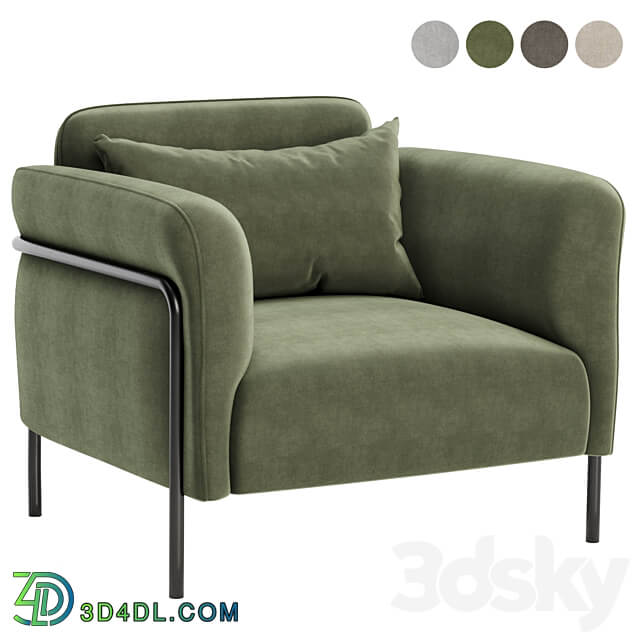 Fauteuil in fluweel Alistair armchair 3D Models