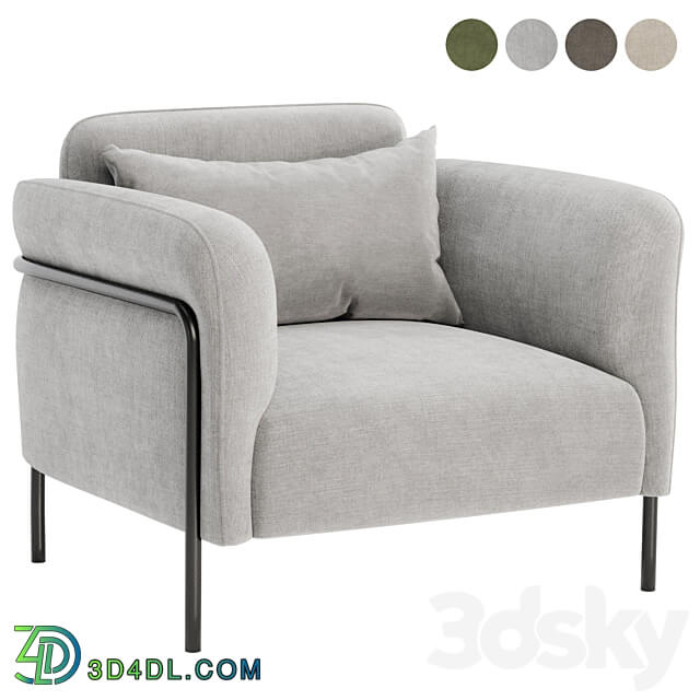 Fauteuil in fluweel Alistair armchair 3D Models