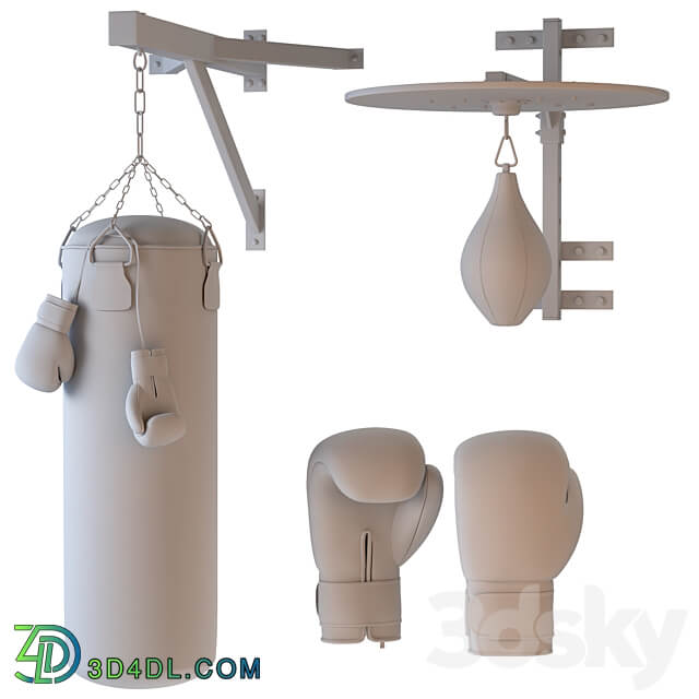 Set Punching bag and gloves from ROX 2 3D Models