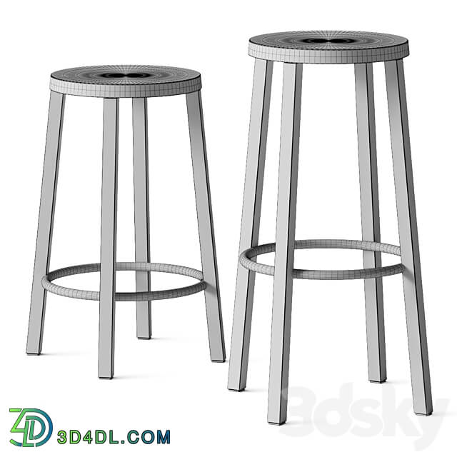 Plank Blocco Barstools 3D Models