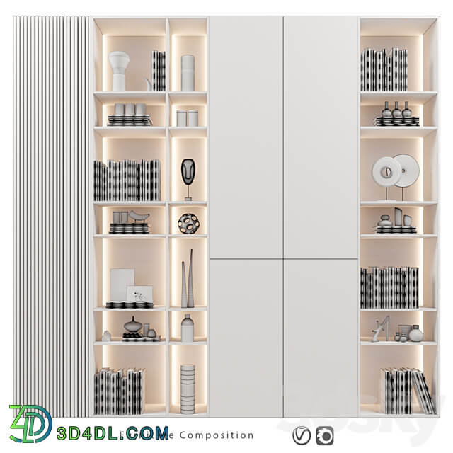 Furniture composition 197 Wardrobe Display cabinets 3D Models