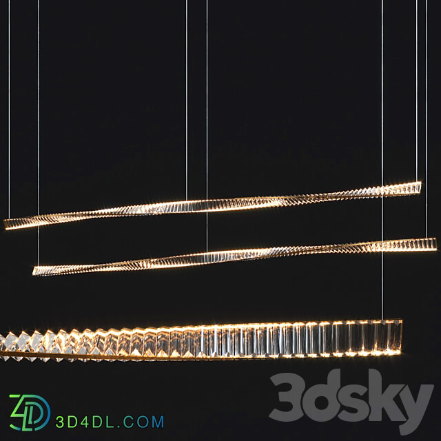 INSPIRAL Crystal Long Pendant light 3D Models